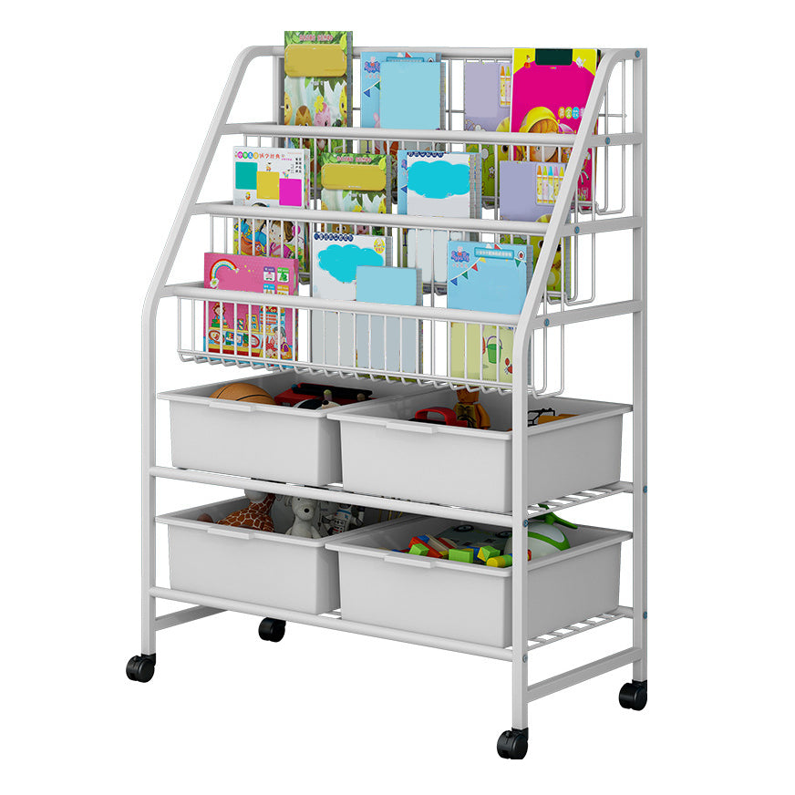 Metal and Plastic Bookshelf Scandinavian Bookcase for Home Office