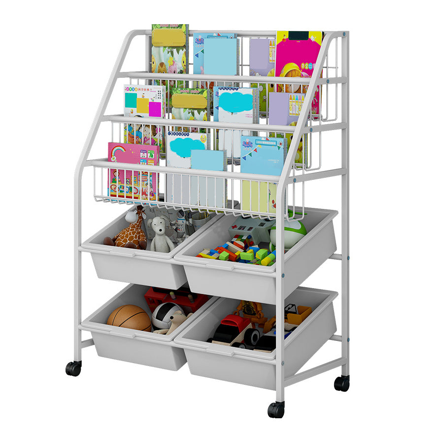 Metal and Plastic Bookshelf Scandinavian Bookcase for Home Office
