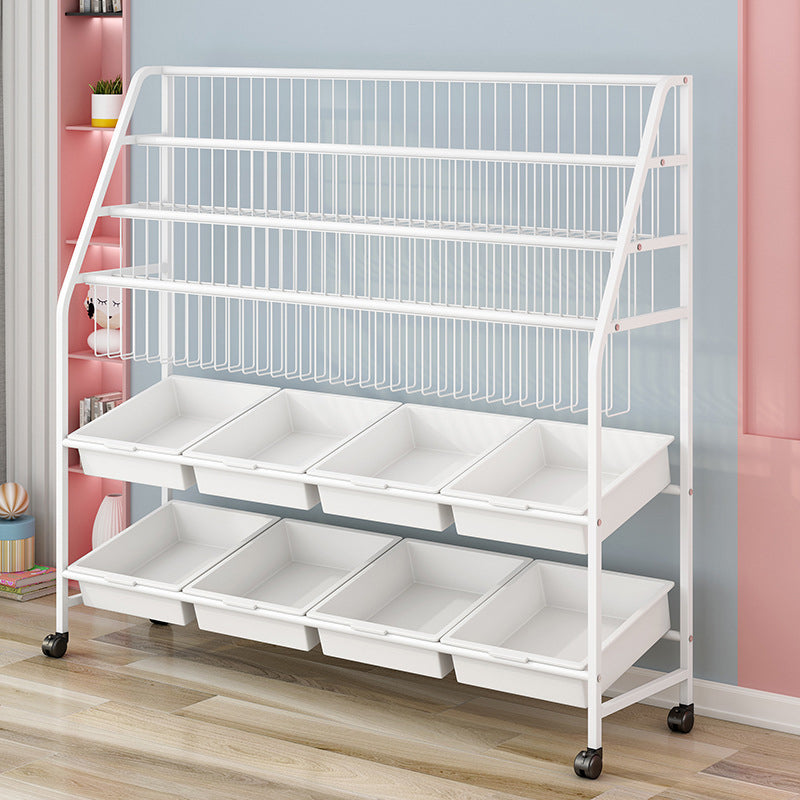 Metal and Plastic Bookshelf Scandinavian Bookcase for Home Office