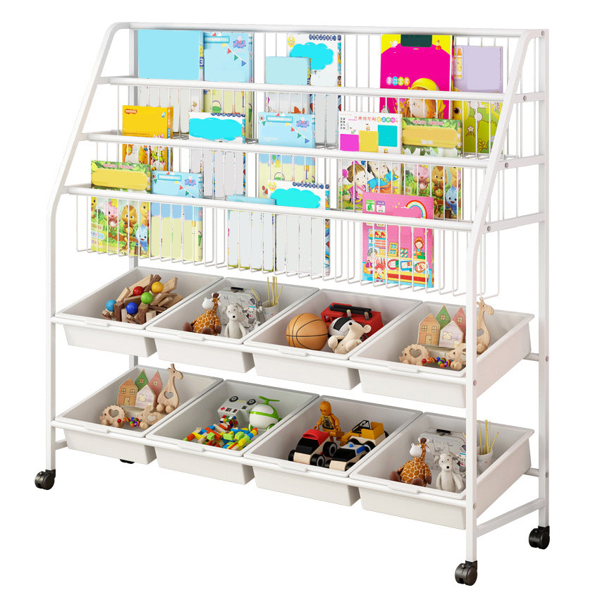 Metal and Plastic Bookshelf Scandinavian Bookcase for Home Office