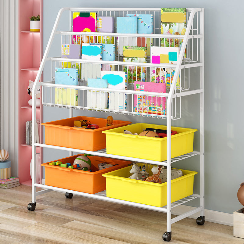 Metal and Plastic Bookshelf Scandinavian Bookcase for Home Office
