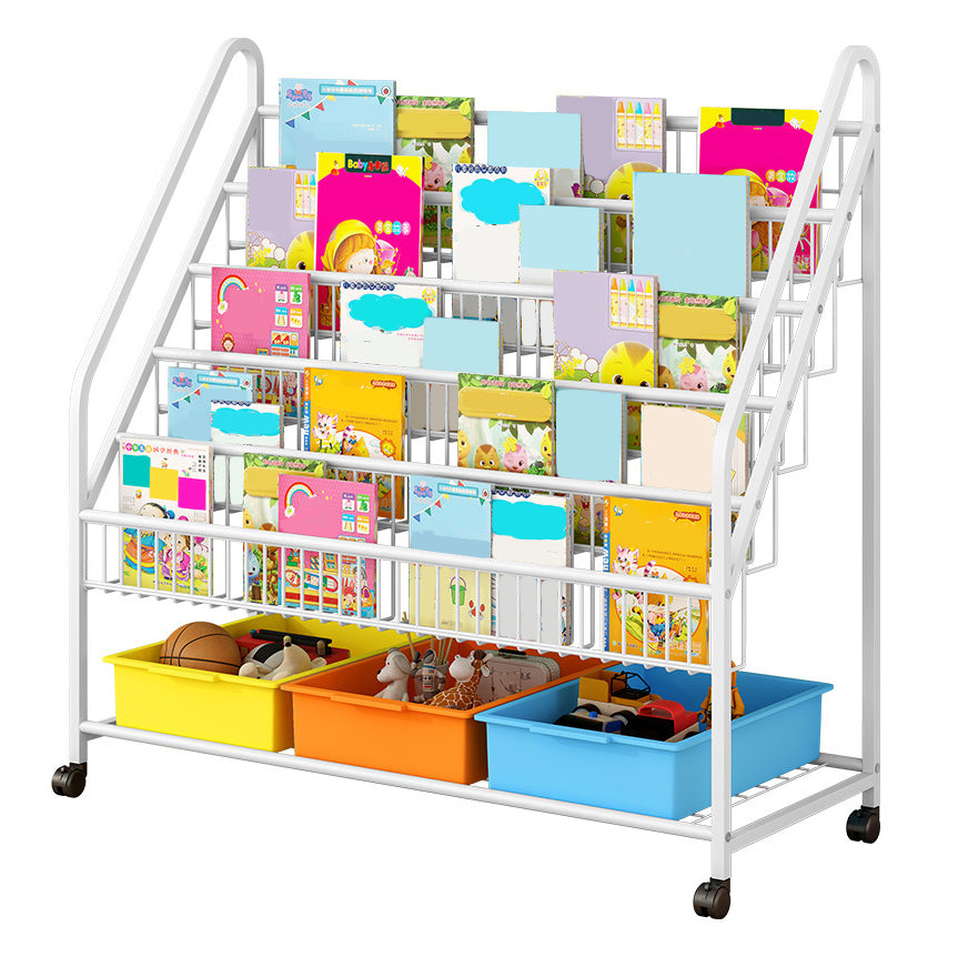 Metal and Plastic Bookshelf Scandinavian Bookcase for Home Office