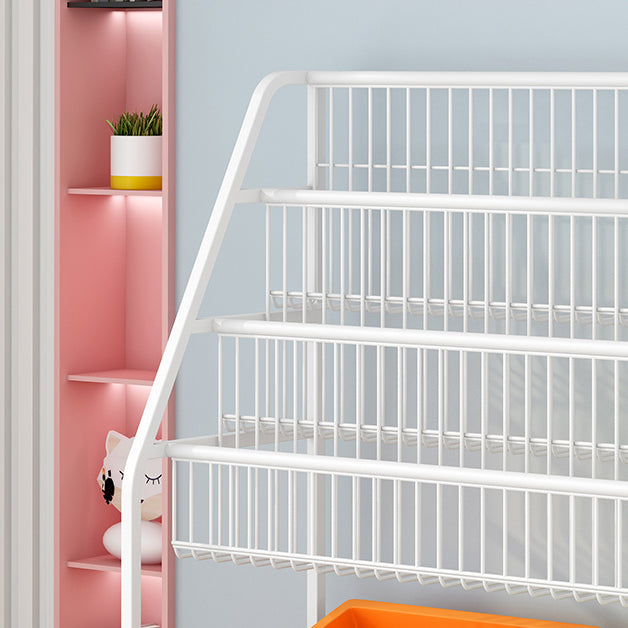 Metal and Plastic Bookshelf Scandinavian Bookcase for Home Office