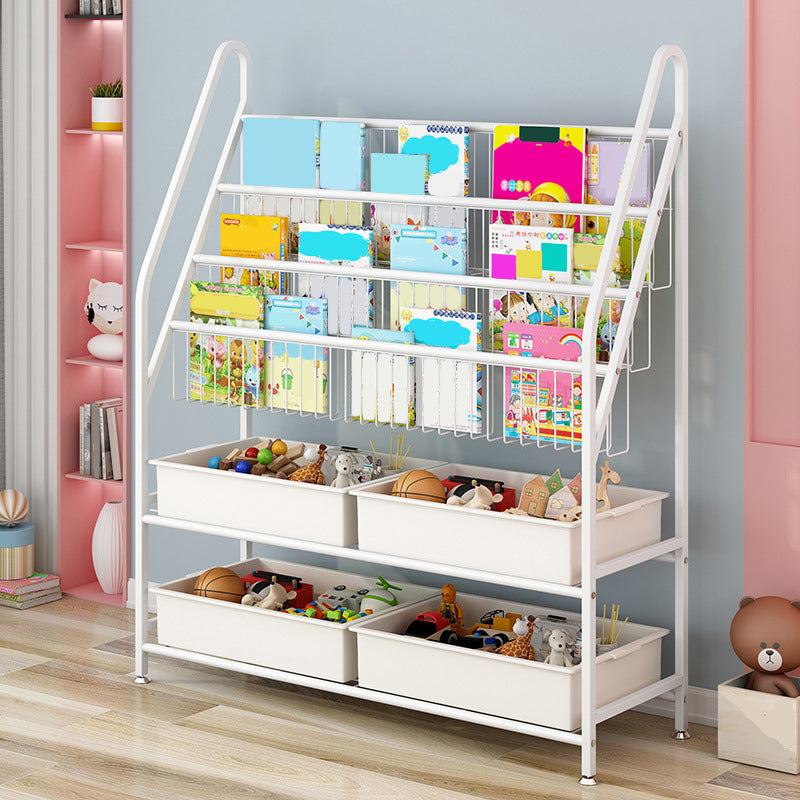 Metal and Plastic Bookshelf Scandinavian Bookcase for Home Office