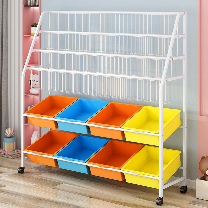 Metal and Plastic Bookshelf Scandinavian Bookcase for Home Office