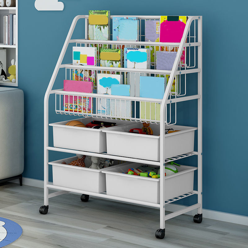 Metal and Plastic Bookshelf Scandinavian Bookcase for Home Office