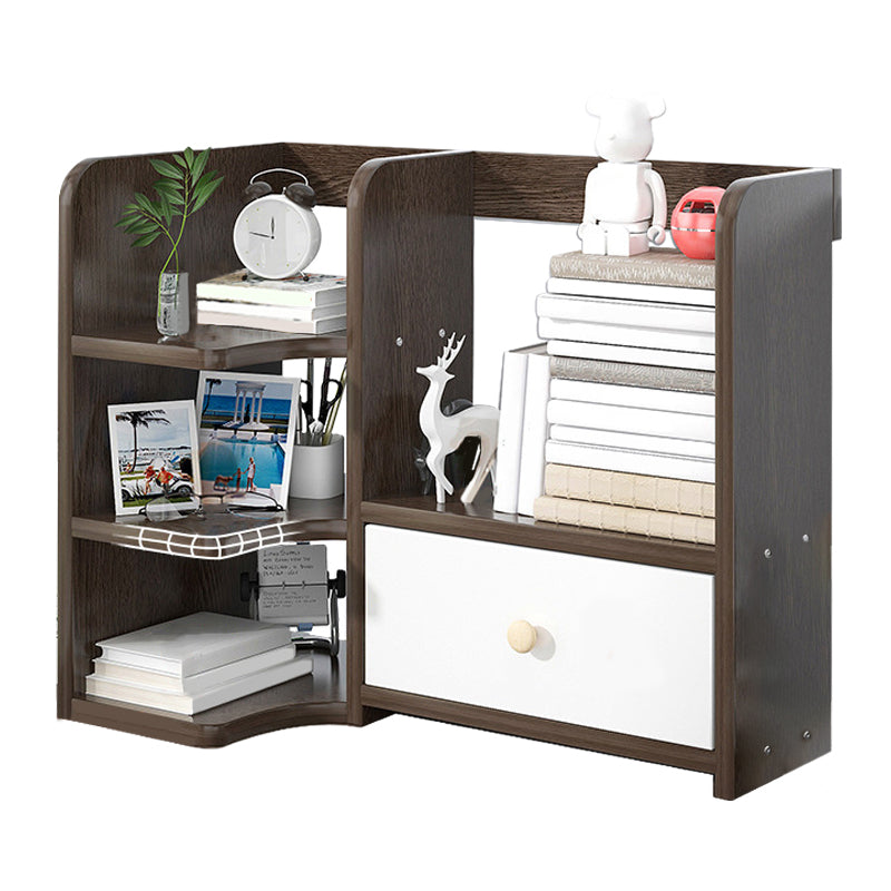 Modern Style Bookshelf Engineer Wood Bookcase with Drawer for Home