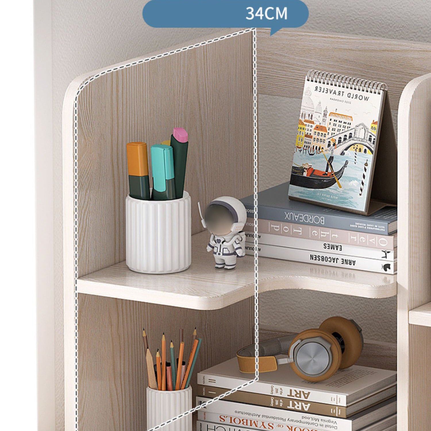 Modern Style Bookshelf Engineer Wood Bookcase with Drawer for Home