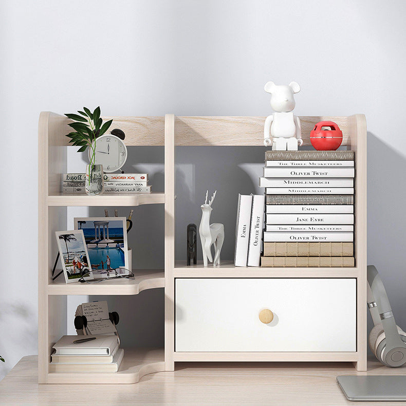 Modern Style Bookshelf Engineer Wood Bookcase with Drawer for Home