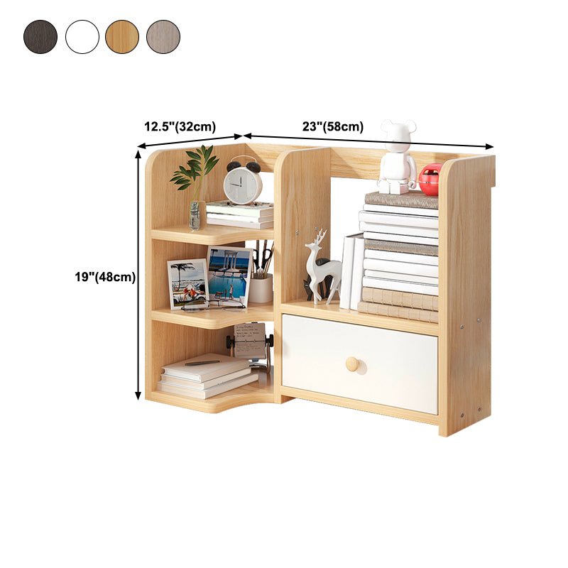 Modern Style Bookshelf Engineer Wood Bookcase with Drawer for Home