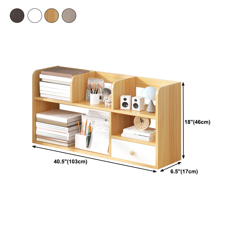 Modern Style Bookshelf Engineer Wood Bookcase with Drawer for Home