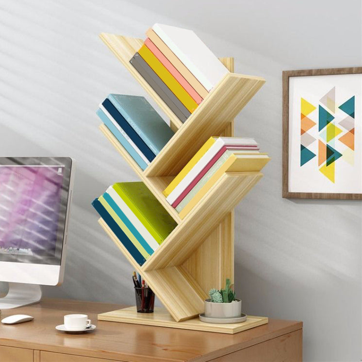 Modern Style Bookshelf in Engineer Wood Closed Back Bookcase