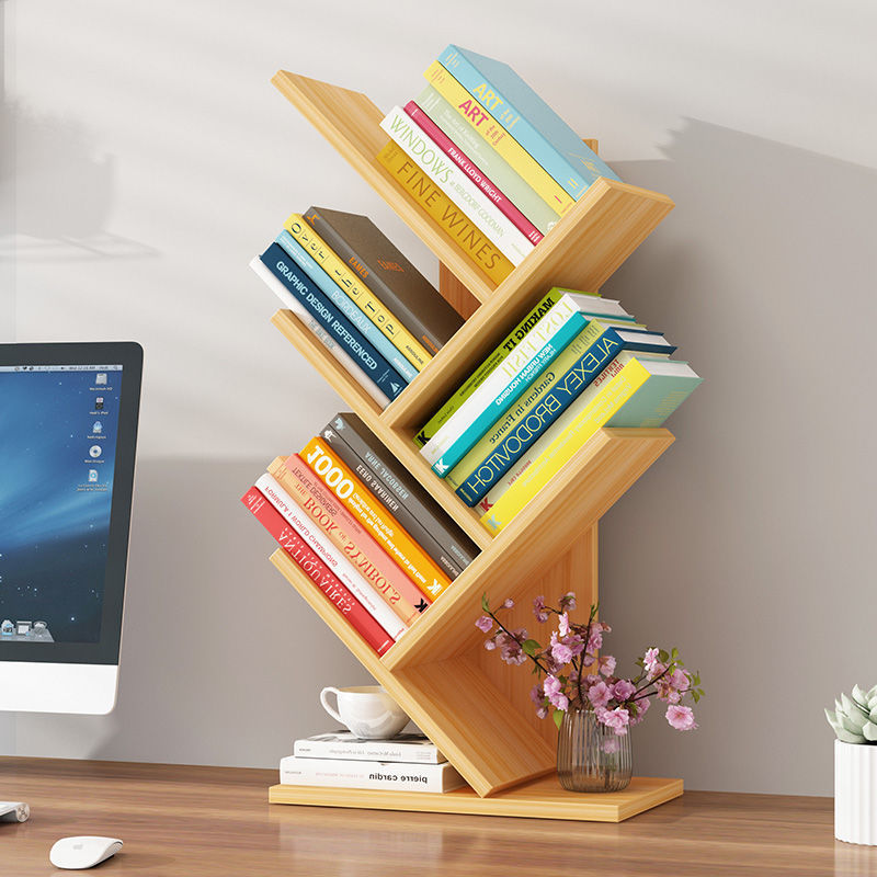 Modern Style Bookshelf in Engineer Wood Closed Back Bookcase
