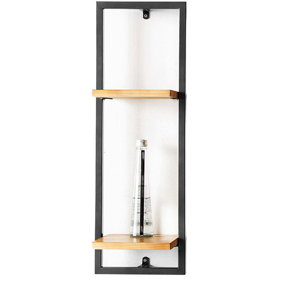 Wall Mounted Shelf Bookcase Industrial Metal and Wooden Bookshelf