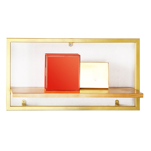 Wall Mounted Shelf Bookcase Industrial Metal and Wooden Bookshelf