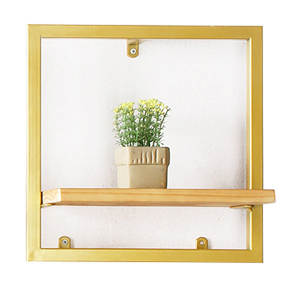 Wall Mounted Shelf Bookcase Industrial Metal and Wooden Bookshelf