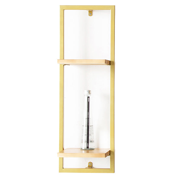 Wall Mounted Shelf Bookcase Industrial Metal and Wooden Bookshelf