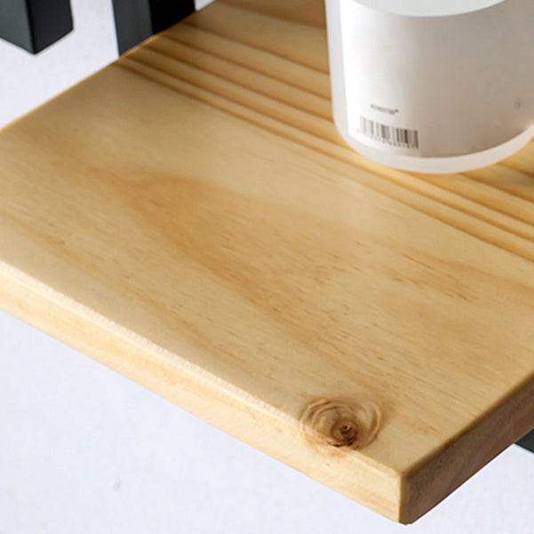 Wall Mounted Shelf Bookcase Industrial Metal and Wooden Bookshelf