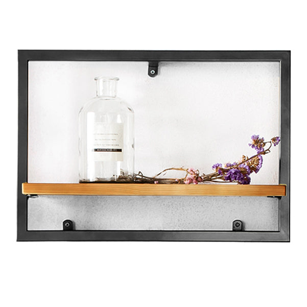 Wall Mounted Shelf Bookcase Industrial Metal and Wooden Bookshelf