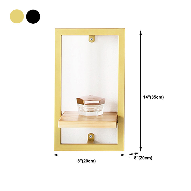 Wall Mounted Shelf Bookcase Industrial Metal and Wooden Bookshelf