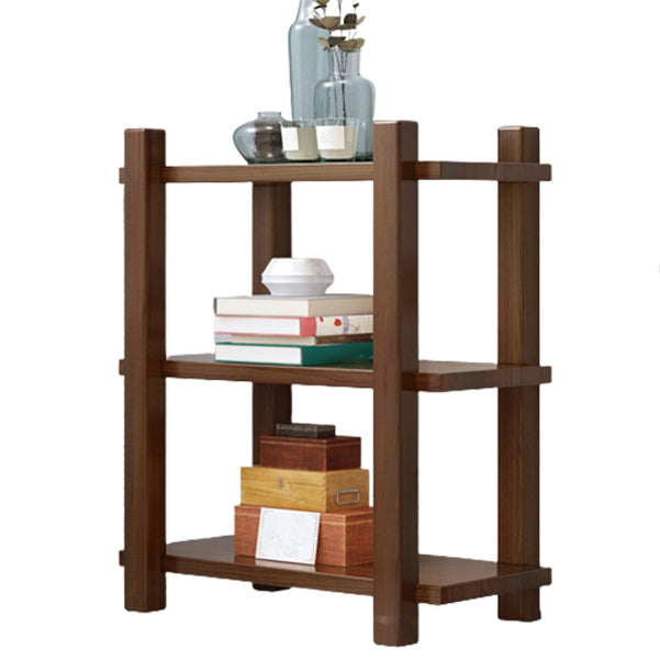 Modern Style Open Back Bookshelf Solid Wood Bookcase for Home
