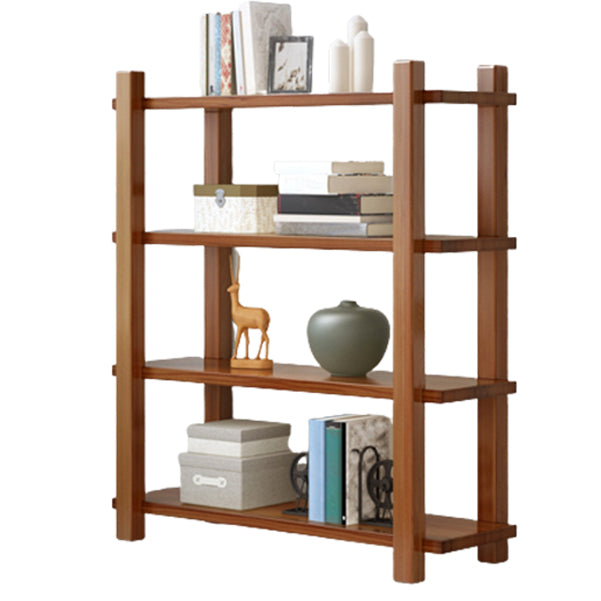 Modern Style Open Back Bookshelf Solid Wood Bookcase for Home