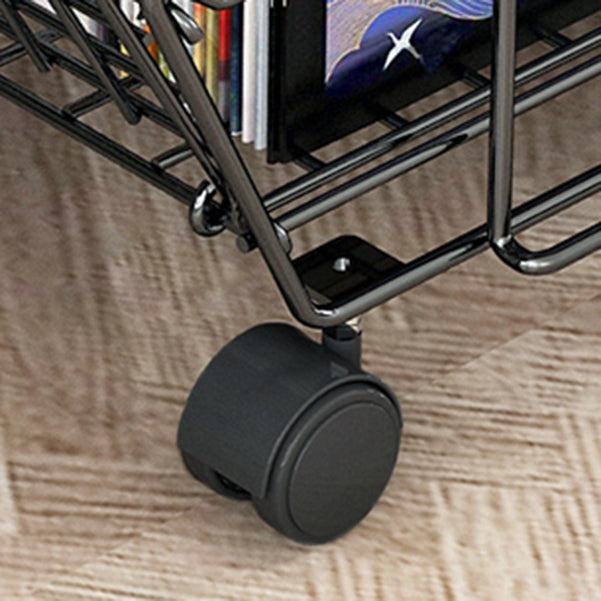 10.43"W Bookshelf Modern Style Bookcase for Study Room Office with Casters