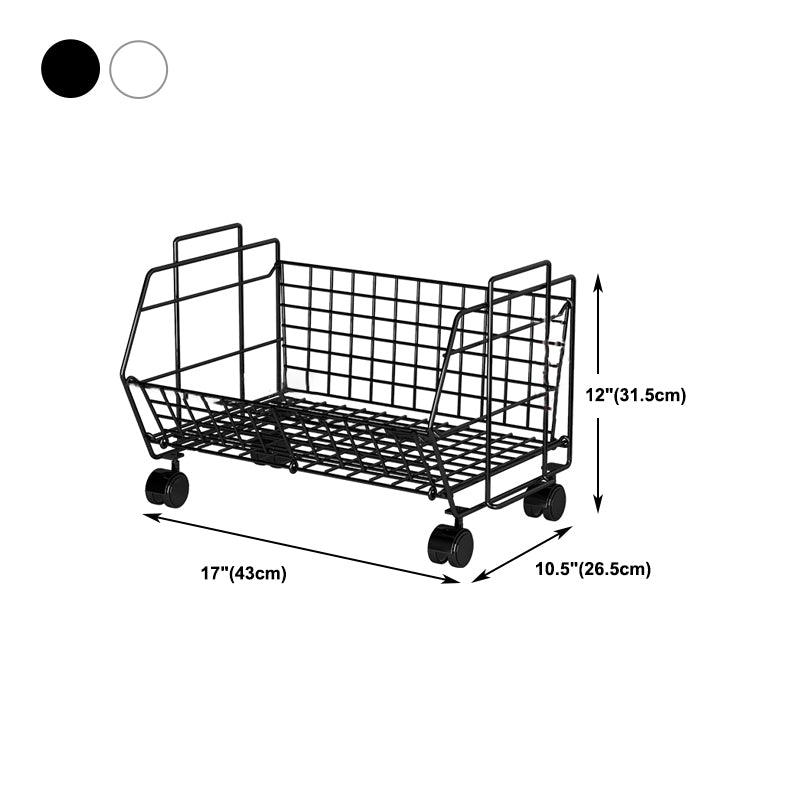 10.43"W Bookshelf Modern Style Bookcase for Study Room Office with Casters