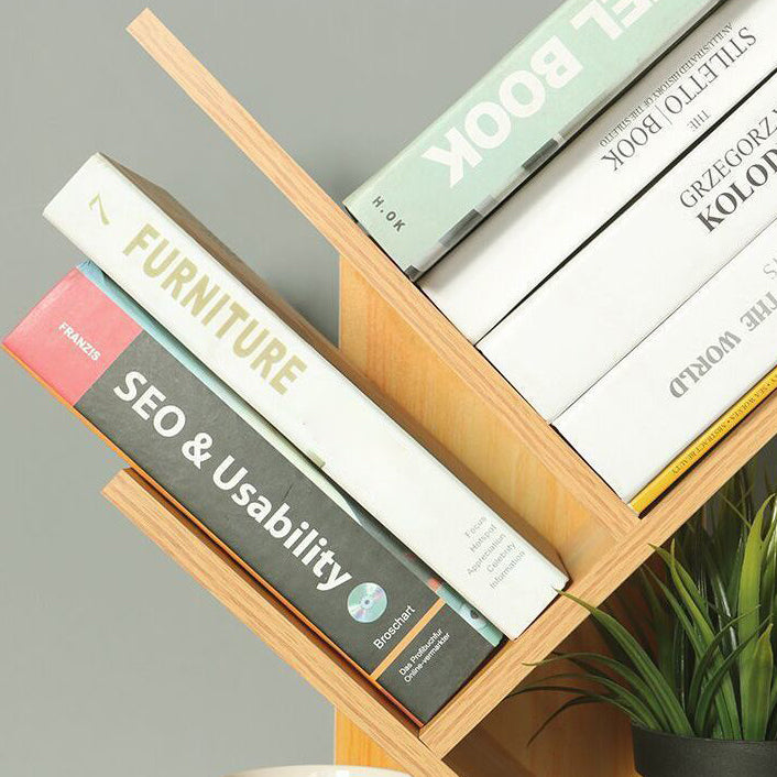 Modern Closed Back Style Bookshelf Engineer Wood Bookcase for Home