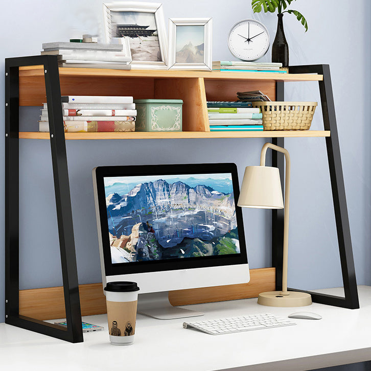 Contemporary Shelf Bookcase Metal and Wooden Book Shelf for Study Room