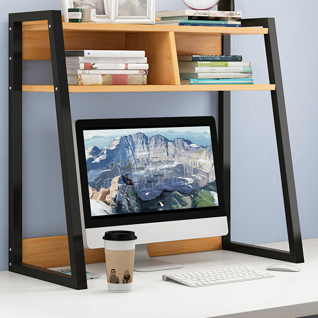 Contemporary Shelf Bookcase Metal and Wooden Book Shelf for Study Room