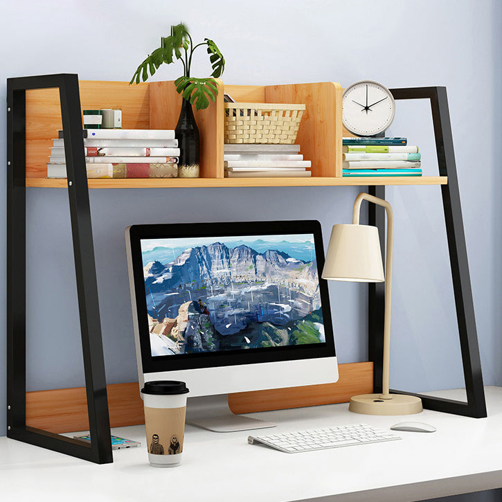 Contemporary Shelf Bookcase Metal and Wooden Book Shelf for Study Room