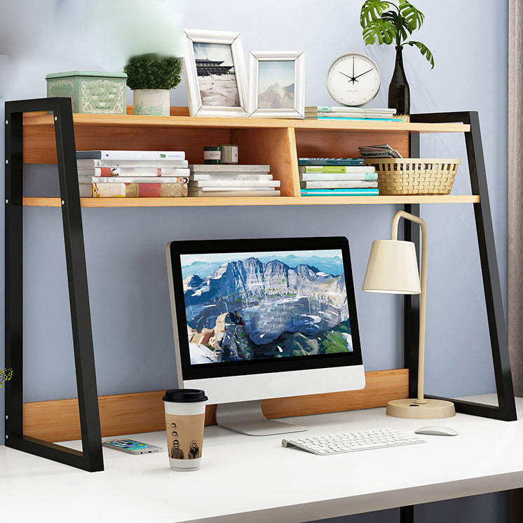 Contemporary Shelf Bookcase Metal and Wooden Book Shelf for Study Room