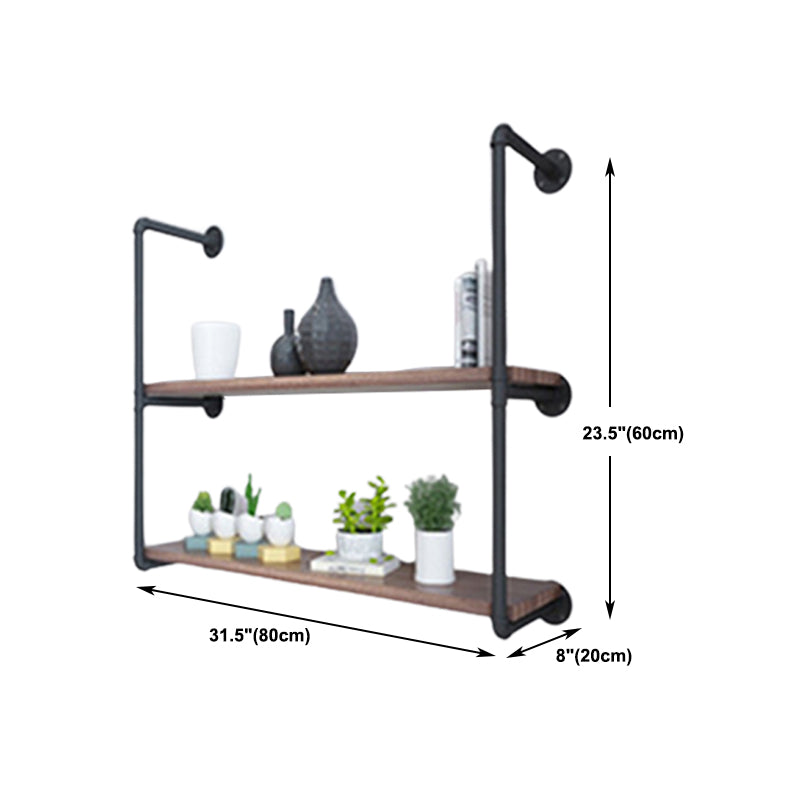 11.81"W Bookshelf Wall Mounted Industrial Style Bookcase for Home Office