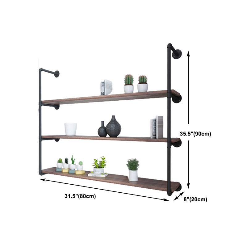 11.81"W Bookshelf Wall Mounted Industrial Style Bookcase for Home Office