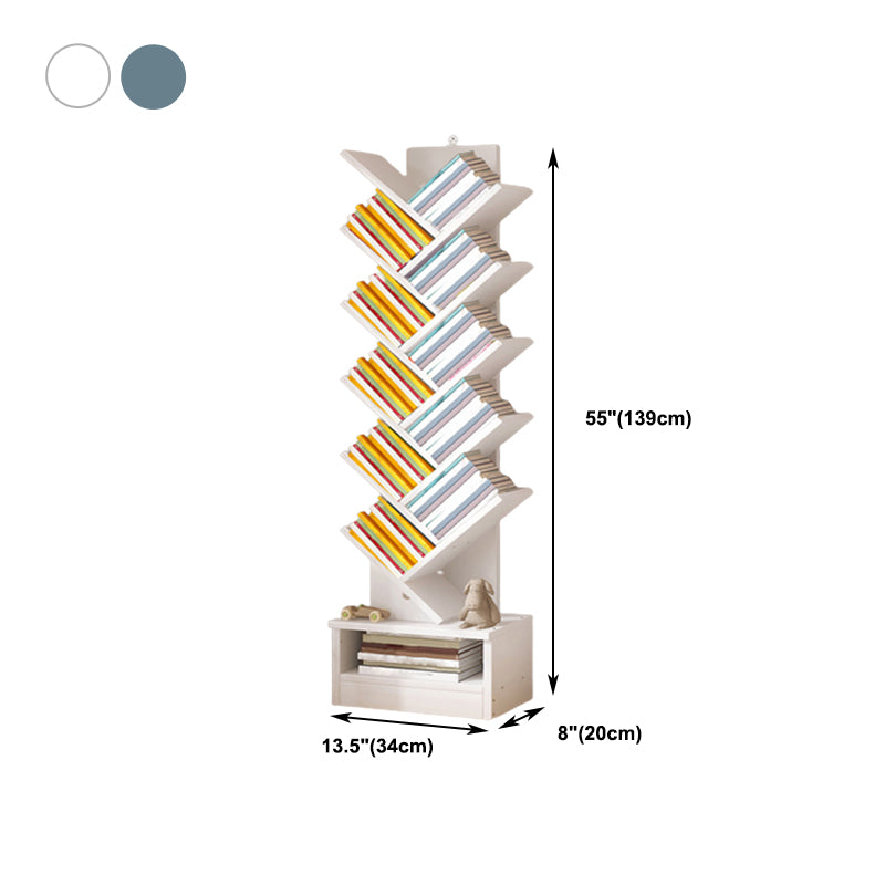 Multiple Colors Modern Style Bookshelf Wood Bookcase for Home