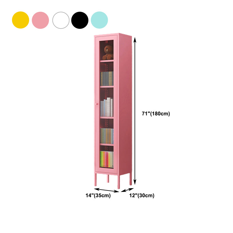 Multiple Colors Modern Style Bookshelf, Metal Bookcase for Home