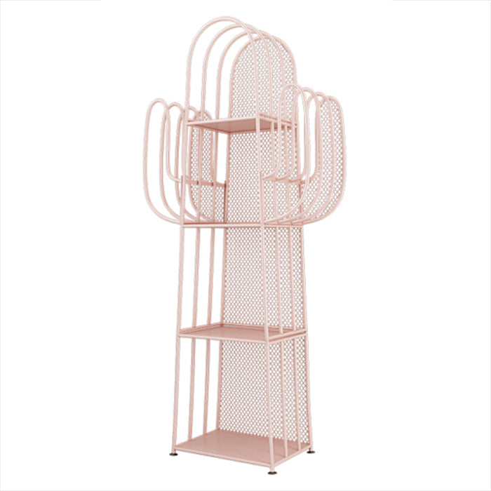 Modern Style Bookcase 4 Shelf Closed Back Metal Bookshelf for Home