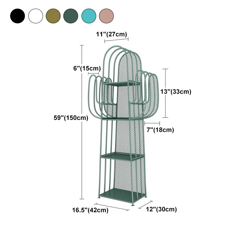 Modern Style Bookcase 4 Shelf Closed Back Metal Bookshelf for Home