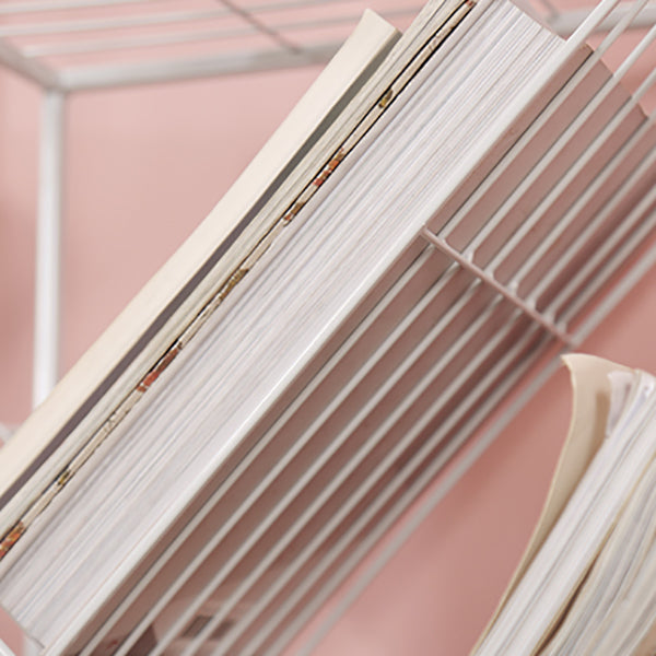 9.84"W Bookshelf Contemporary Style White Bookcase for Home Office