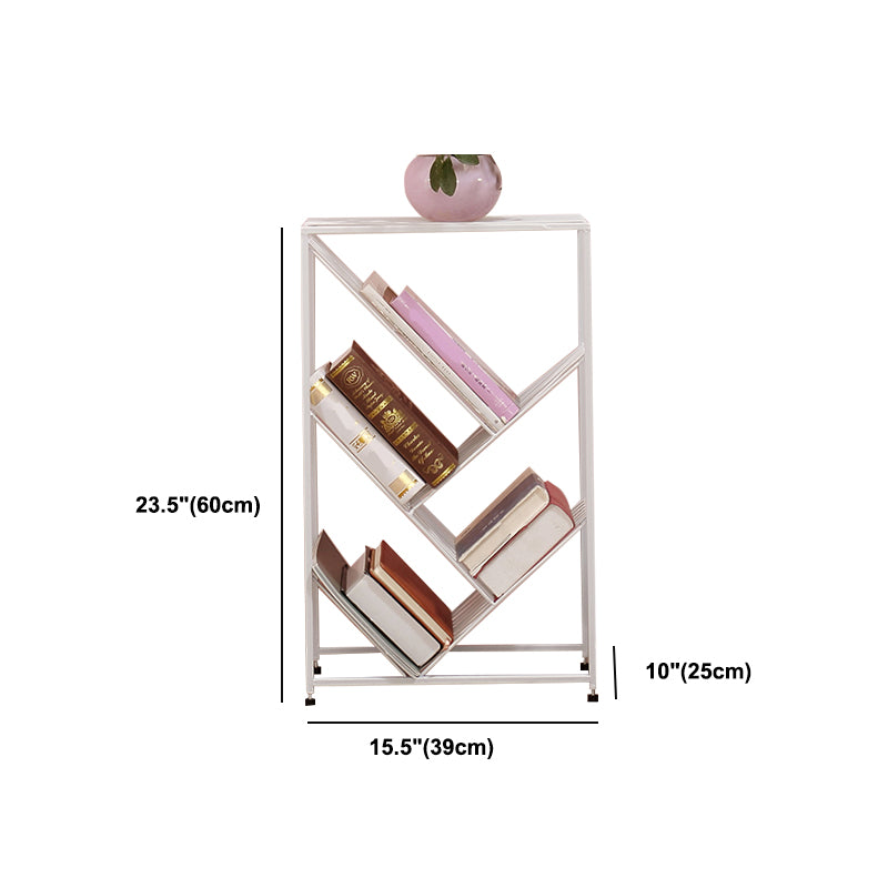 9.84"W Bookshelf Contemporary Style White Bookcase for Home Office