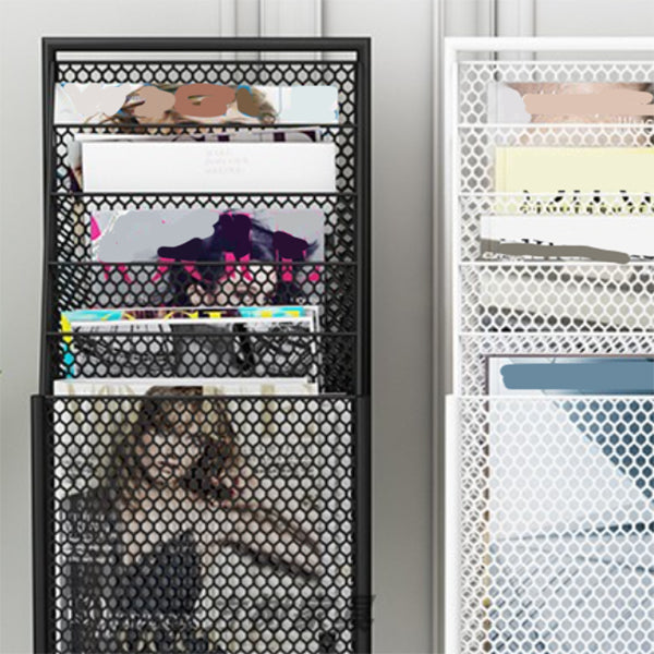 Contemporary Style Step Bookcase Metal Closed Back Bookshelf,36.6" H x 11.8" W