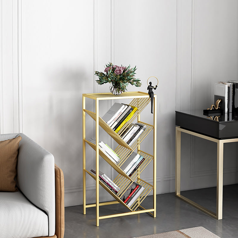 Modern Style Bookcase Open Back Metal Vertical Bookshelf for Home