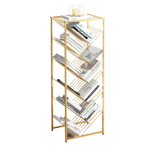 Modern Style Bookcase Open Back Metal Vertical Bookshelf for Home
