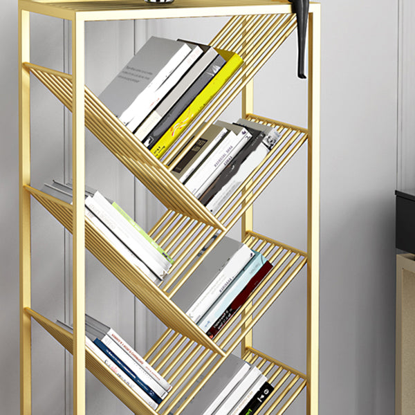 Modern Style Bookcase Open Back Metal Vertical Bookshelf for Home