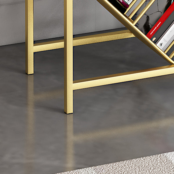 Modern Style Bookcase Open Back Metal Vertical Bookshelf for Home