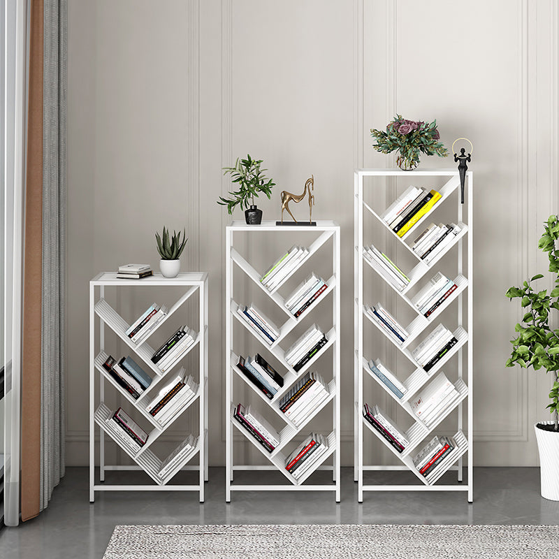 Modern Style Bookcase Open Back Metal Vertical Bookshelf for Home