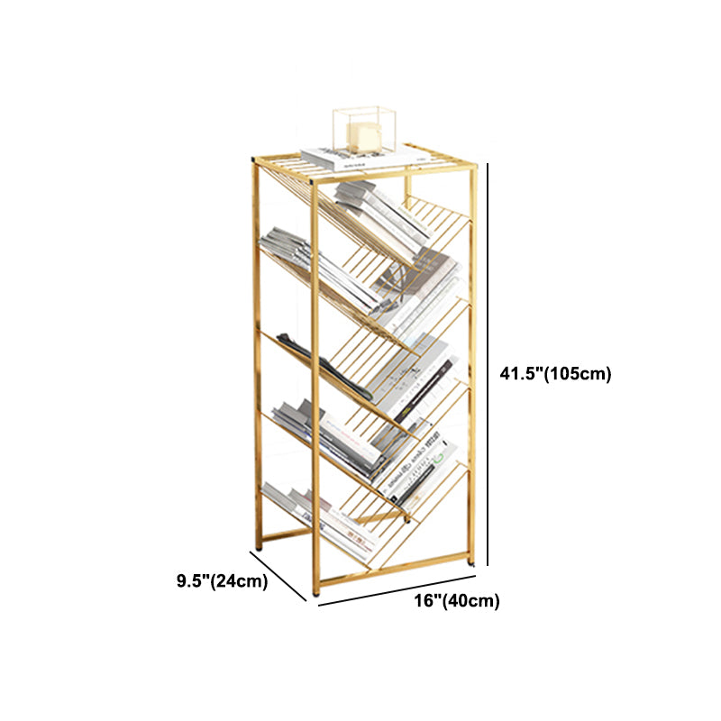 Modern Style Bookcase Open Back Metal Vertical Bookshelf for Home