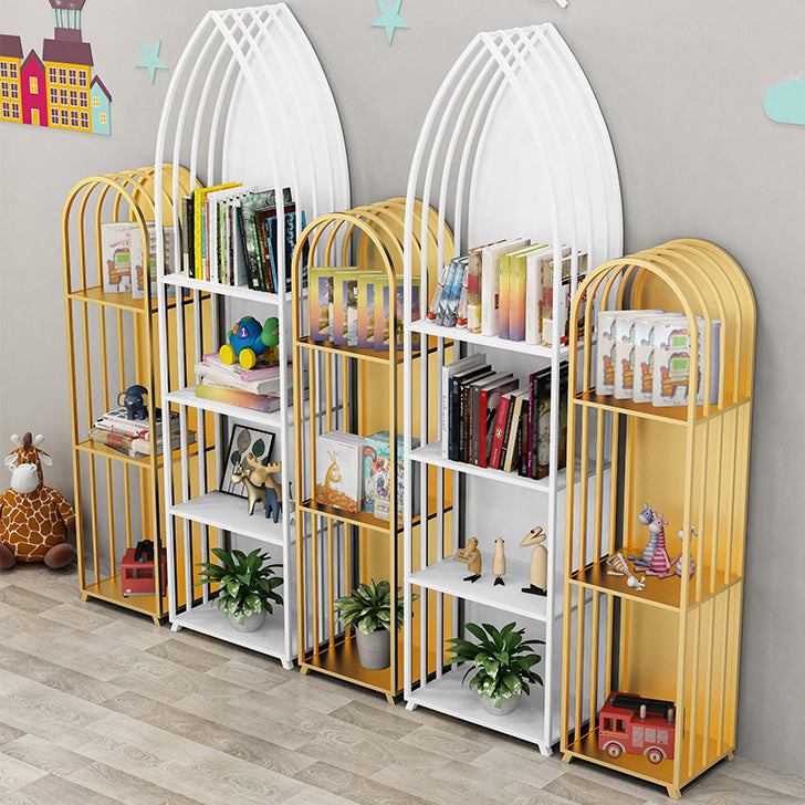 Modern Style Bookcase Closed Back Metal Vertical Bookshelf for Home