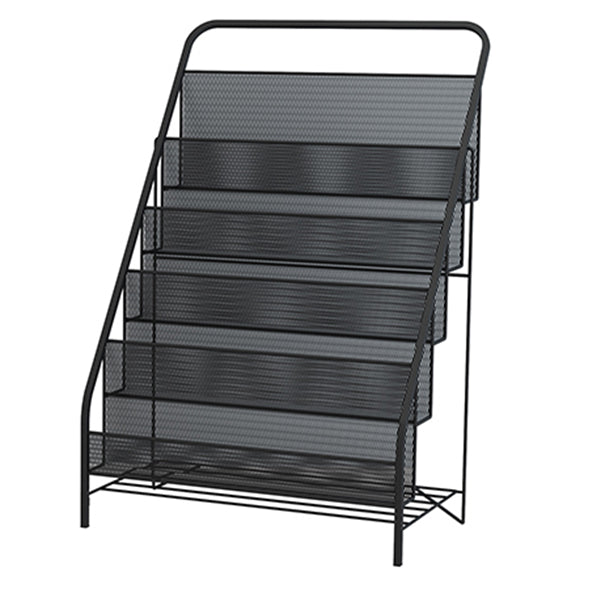 Contemporary Style Ladder Bookcase Metal Closed Back Bookshelf